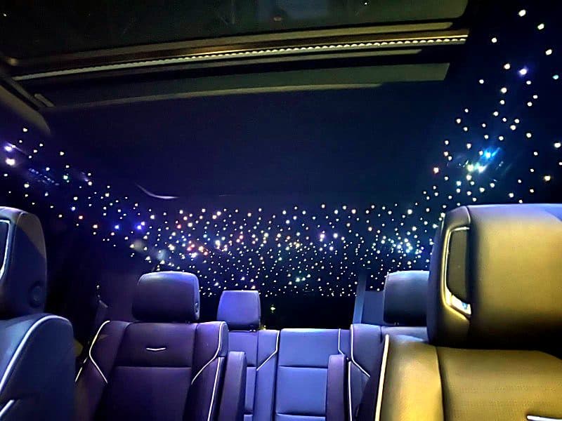 Starlight headliner inside the Cadillac Escalade ESV